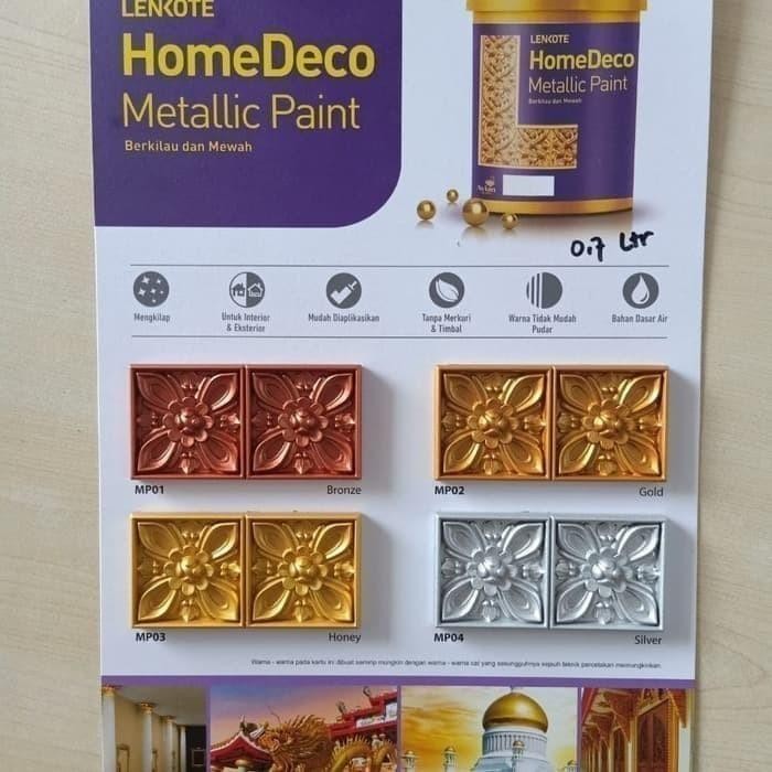 

ready stok lenkote homedeco mettalic paint mp02 gold cat acrylic berbasis air original