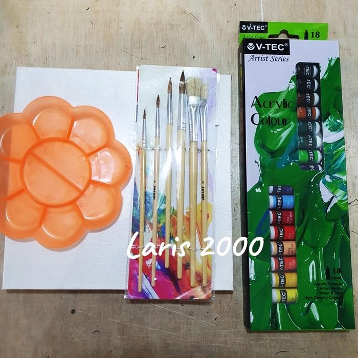 

ready stok paket lukis cat akrilik 18 warna original