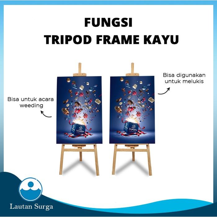 

ready stok stand tripod / wooden easel tripod kayu stand lukis, bingkai foto original