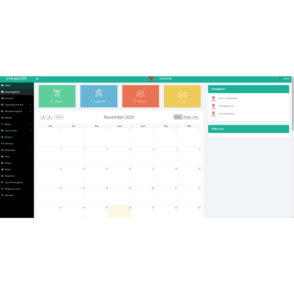 Software aplikasi Gym berbasis web php