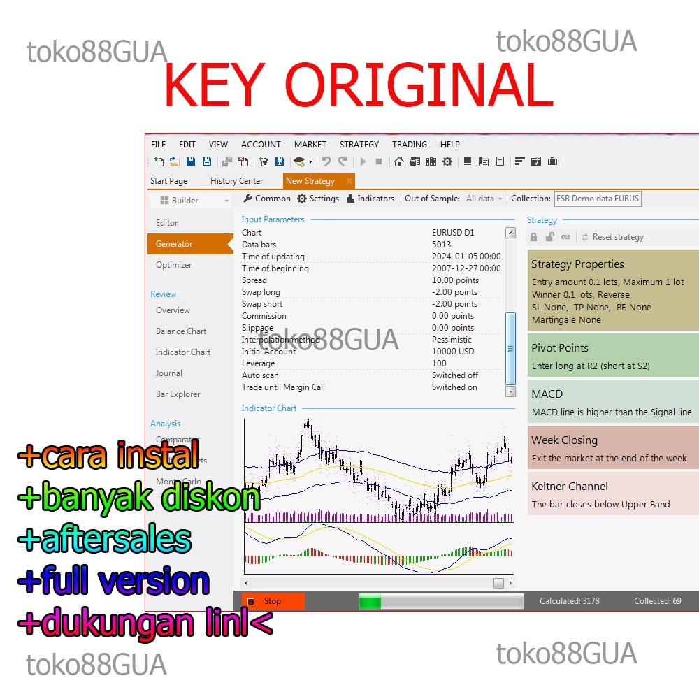 Software Aplikasi Forex tester Strategy Builder Professional v4.1 terbaru dan original