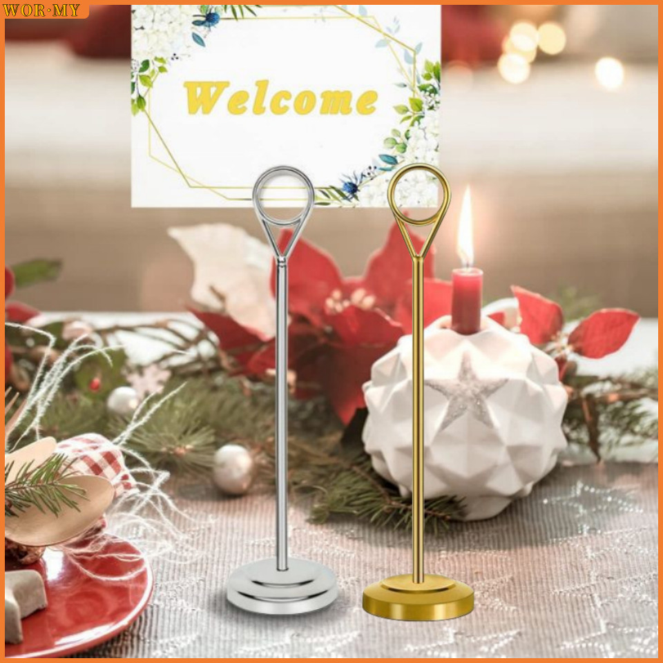 

WORMYStainless Tiang Nomor Meja/Menu Stand/Table Number Holder Stand/Tatakan Holder /Foto Price Tag