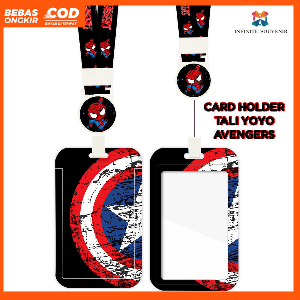 

(N017) ID Card Holder Tali Yoyo Avengers / Nametag Yoyo Marvel / Card Holder Yoyo / Spiderman / Hulk