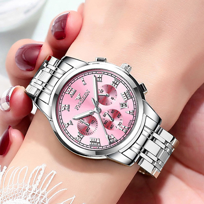 IMPORT FNGEEN LUXURY QUARTZ WATCH WOMEN ELEGANT STAINLESS STEEL WATCH LUMINOUS WATERPROOF DATE