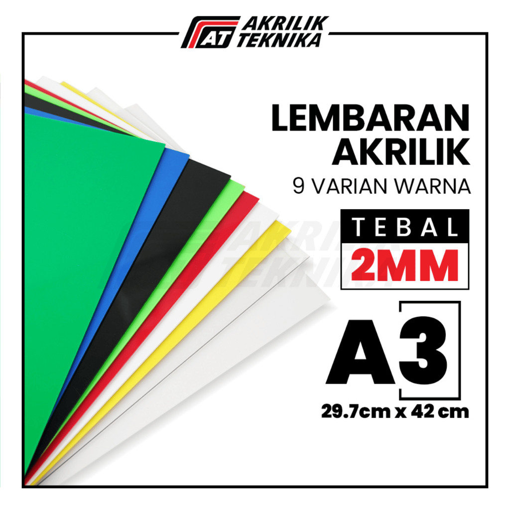 

Lembaran Akrilik A3 2mm / Acrylic Sheet Clear / Akrilik Warna