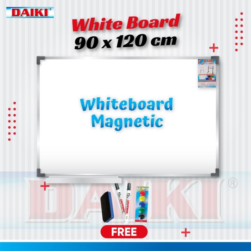 

Papan tulis / Whiteboard Magnetic DAIKI Uk 90x120 Cm