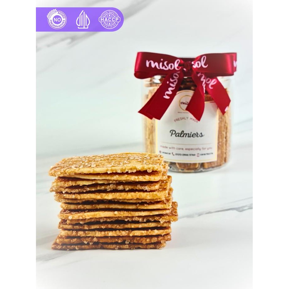 

NewZbgt- Palmiers Kue Kering MISOL netto 125 Gr kemasan Toples Bulat