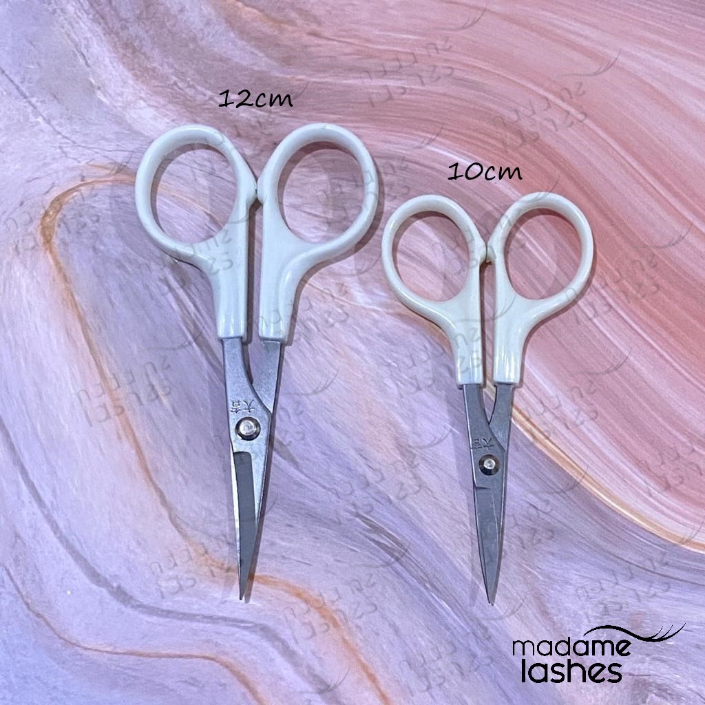 

Gunting lengkung PUTIH 12cm & 10cm / Gunting bulu mata / Gunting scot /gunting tajam / gunting
