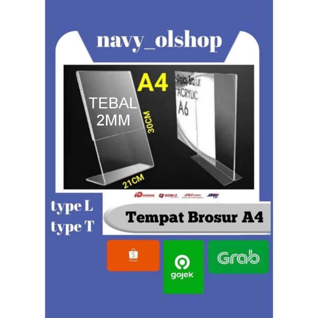 

Tempat brosur Akrilik A4 / Tent card Akrilik / Tent holder Akrilik /Akrilik QRist barcode / Stand