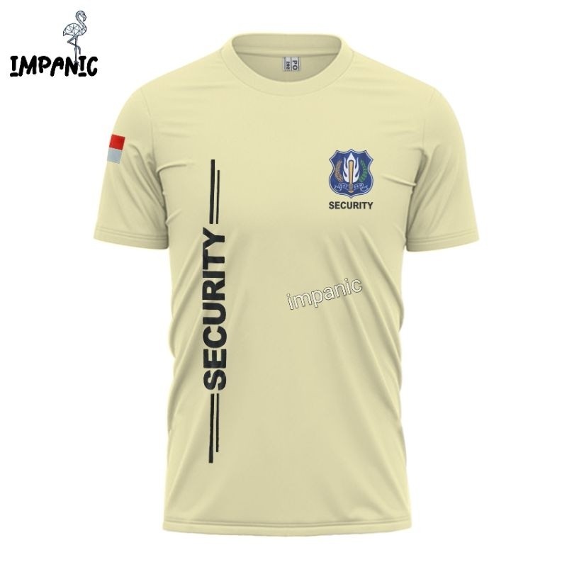 KAOS Security Terbaru SATPAM Cream Lengan Pendek