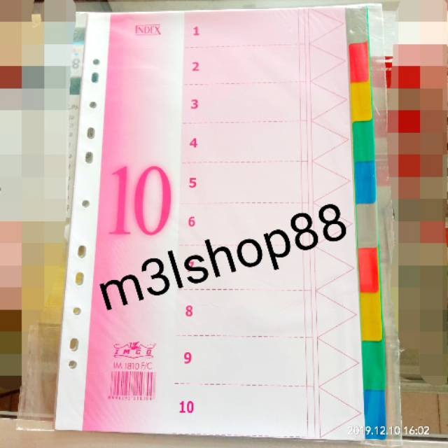 

Pembatas order / divider folio index 10 tabs