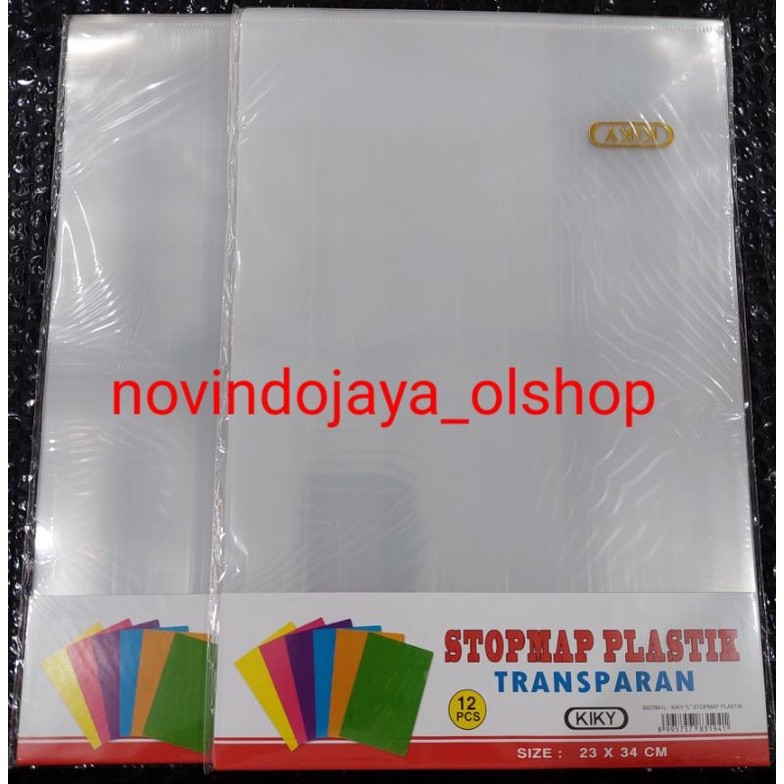 

MAP PLASTIK L TRANSPARAN KIKY /STOP MAP PLASTIK / MAP DOKUMEN/ HARGA PERPACK ISI 12 TERMURAH