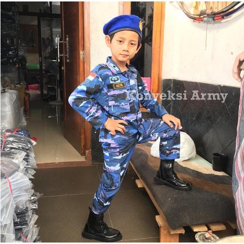 Promo Baju Anak Loreng TNI AU setelan lengkap