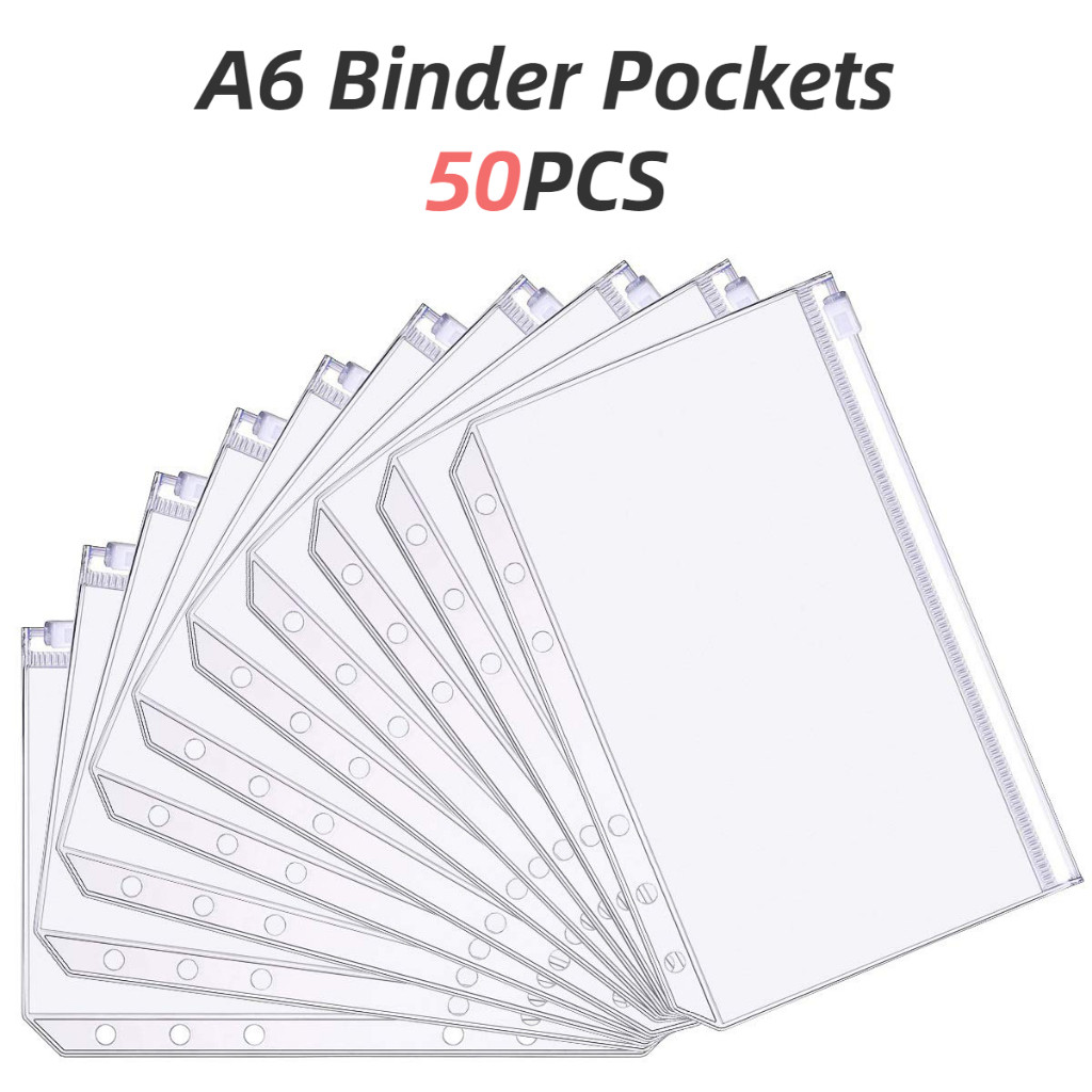 

A6 6-hole 10/30/50PCS Transparent Hand Book Bags / Japanese Hand account Book Loose-leaf Storage Bag