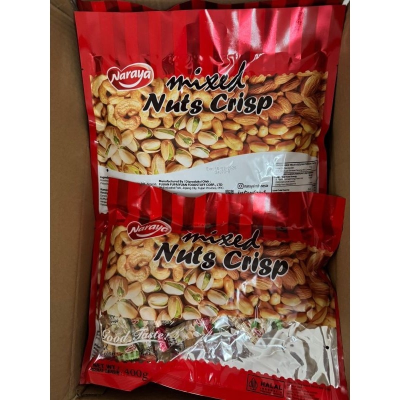 

Sajiandapur Naraya Mixed Nuts Crips 400Gr Permen Kacang Panggang Halal &