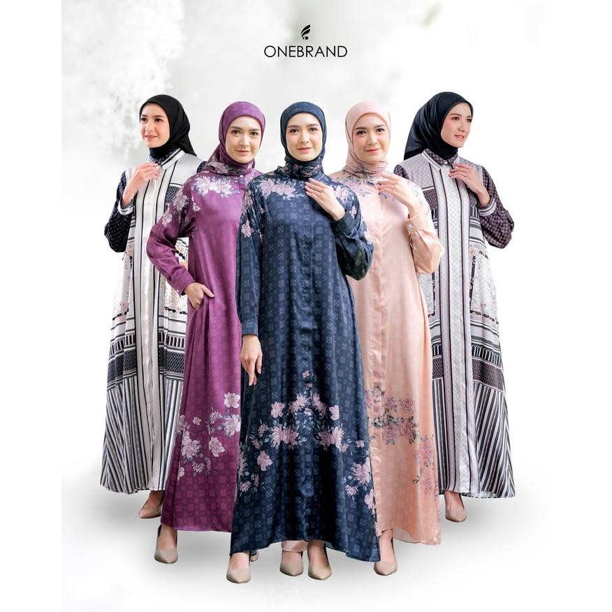 Layali- ONEBRANDHIJAB -Dres gamis muslim motif panjang wanita bahan silk premium DRES MADINA SHAFA