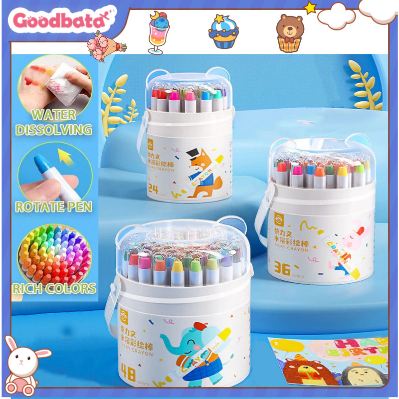 

Goodbata Crayon Putar Washable 24/36 Color Crayon for Kids Tidak Beracun Yang Dapat Dicuci Seni