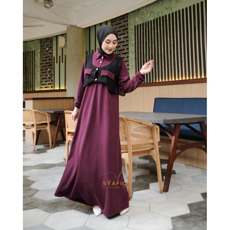 Mosya- Kiara Dress Gamis Muslim Wanita Remaja Rompi Kekinian 2025