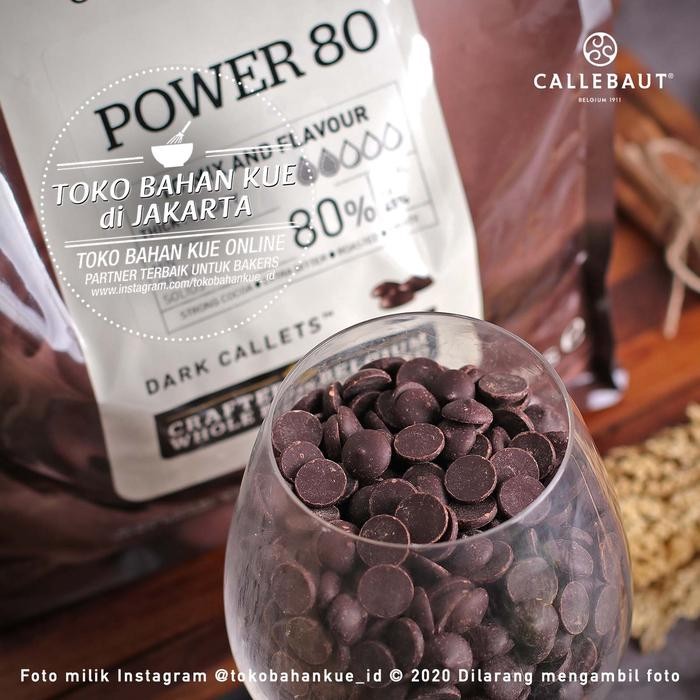 

Callebaut Dark Chocolate POWER 80% 1kg Couverture Coin Cokelat Pahit