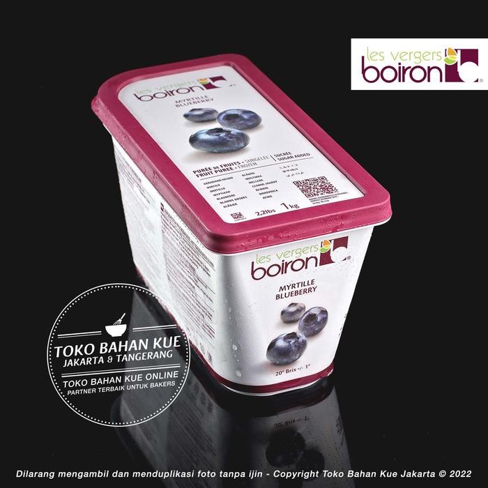 

Boiron Fruit PUREE Blueberry Myrtille 1kg Buah Bluberi Beku Frozen