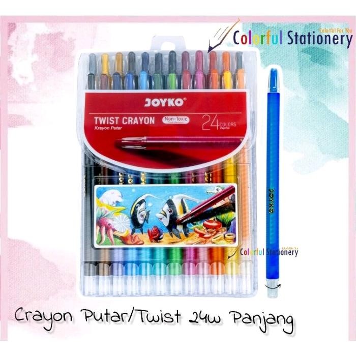 

Crayon Putar / Kerayon Putar Joyko 24 Warna Panjang TWCR-24S