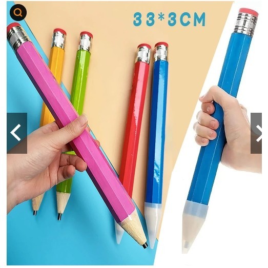 

UM1 [ CODReady ] 33CM Pensil Raksasa Mainan Pensil Besar Kayu Alat Peraga Pensil Batang Tebal Warna
