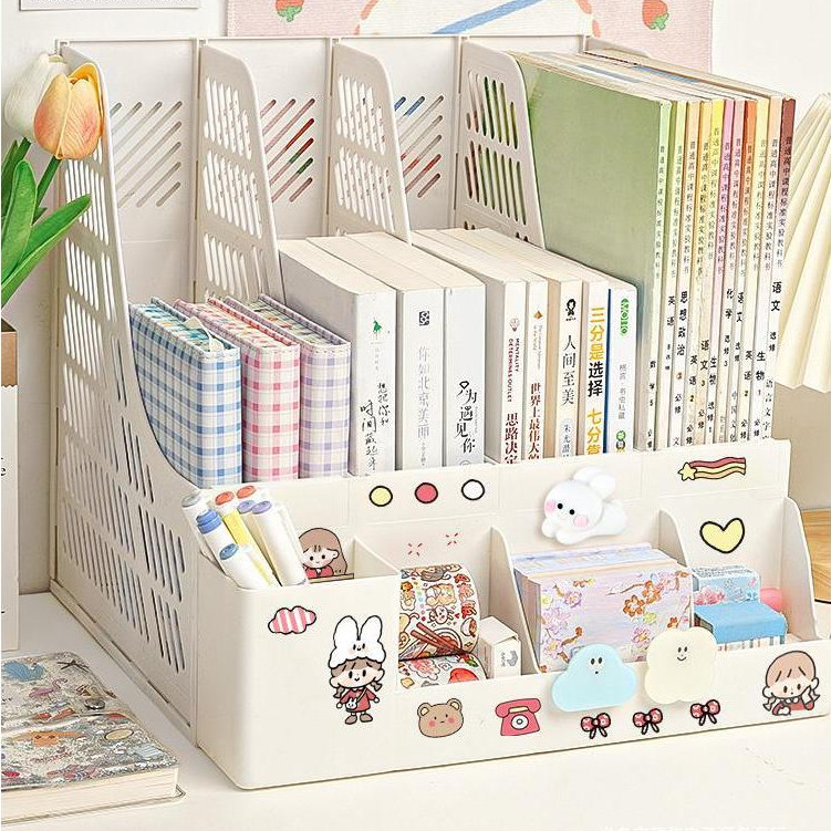 

Ins Minimalis Meja Belajar Stationary Kit Rak Buku Rak Penyimpanan desktop organizer Rak Penyimpanan