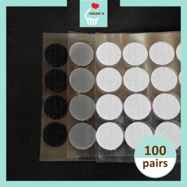 

[20mm] 100 Pairs Sticker Velcro Bulat Busy Book Double Sided Tape Perekat Stiker Prepet Prepetan 2cm