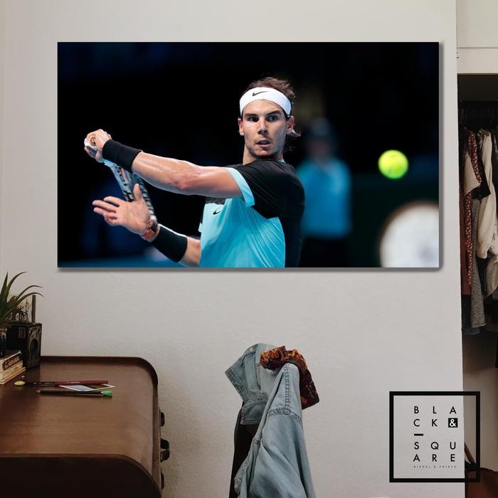 

TERLARIS Poster Kayu Premium - Poster Tennis Rafael Nadal - 80x60 cm #1