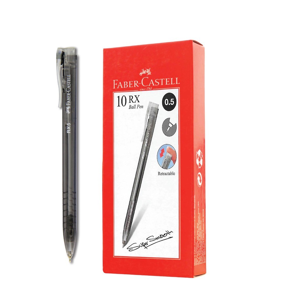 

Pulpen/Ballpoint Faber-Castell RX 0.5 mm tinta hitam-Box isi10pcs