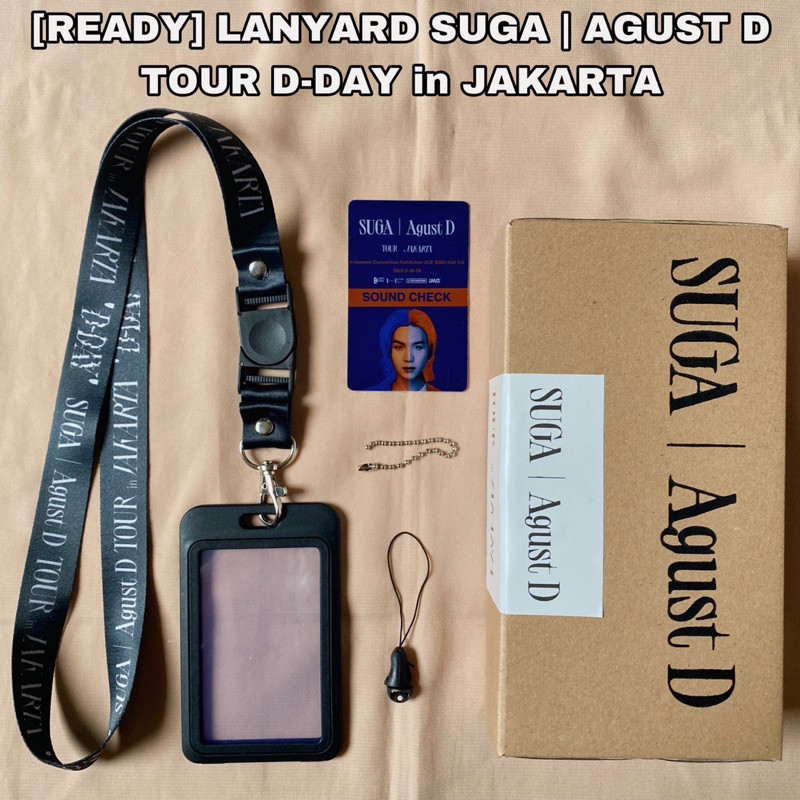 

[READY] LANYARD 2SISI SUGA AGUST D TOUR D-DAY IN JAKARTA (FREE KARTU SOUNDCHECK VIP + GANTUNGAN HP +