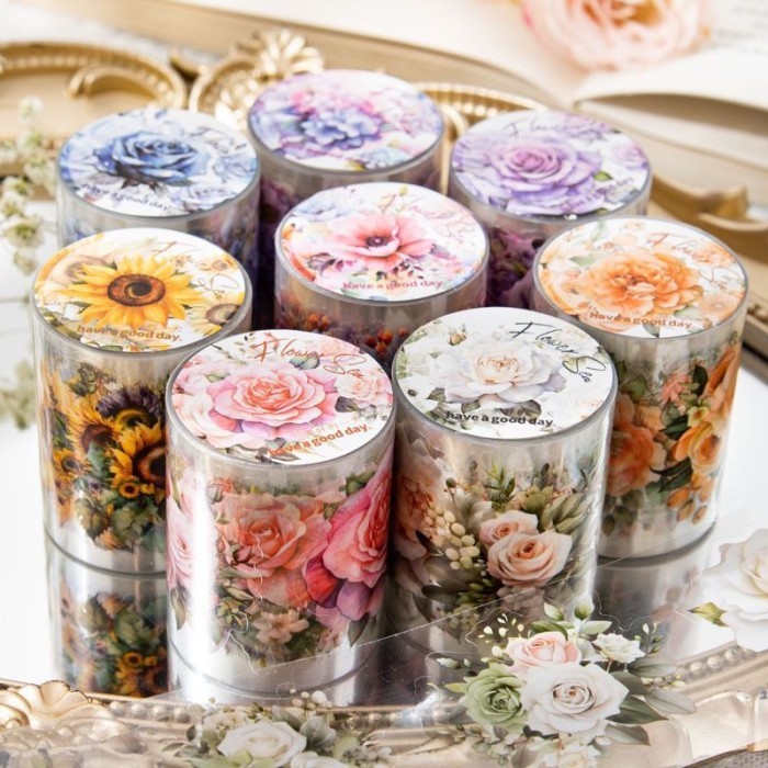 

UM1 Roll Washi Tape Sticker Bunga Deco Scrapbook FLOWER SEA SERIES Journal DIY