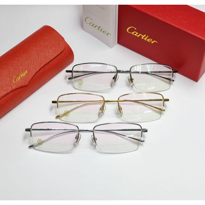 Gercep Frame Kacamata Pria Wanita Half Frame 8201057 Pure Titanium Grade Original