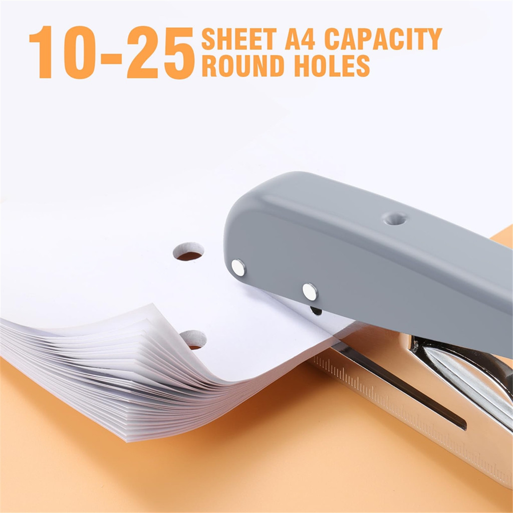 Heavy Duty Single Hole Punch,Hole Puncher 25 Sheets Capacity Paper Punch for Paper ID PVC Cards