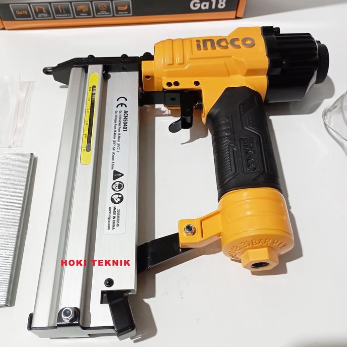 

WOLD - INGCO Mesin Paku Tembak F50 Air Nailer 2in1 Stapler U Staples Lurus