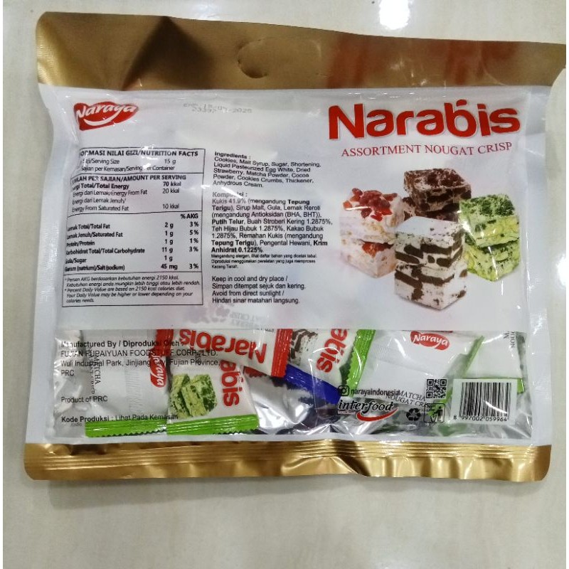 

AYOOOLLARIZSS!! Narabis nougat chip Cemilan 200gr