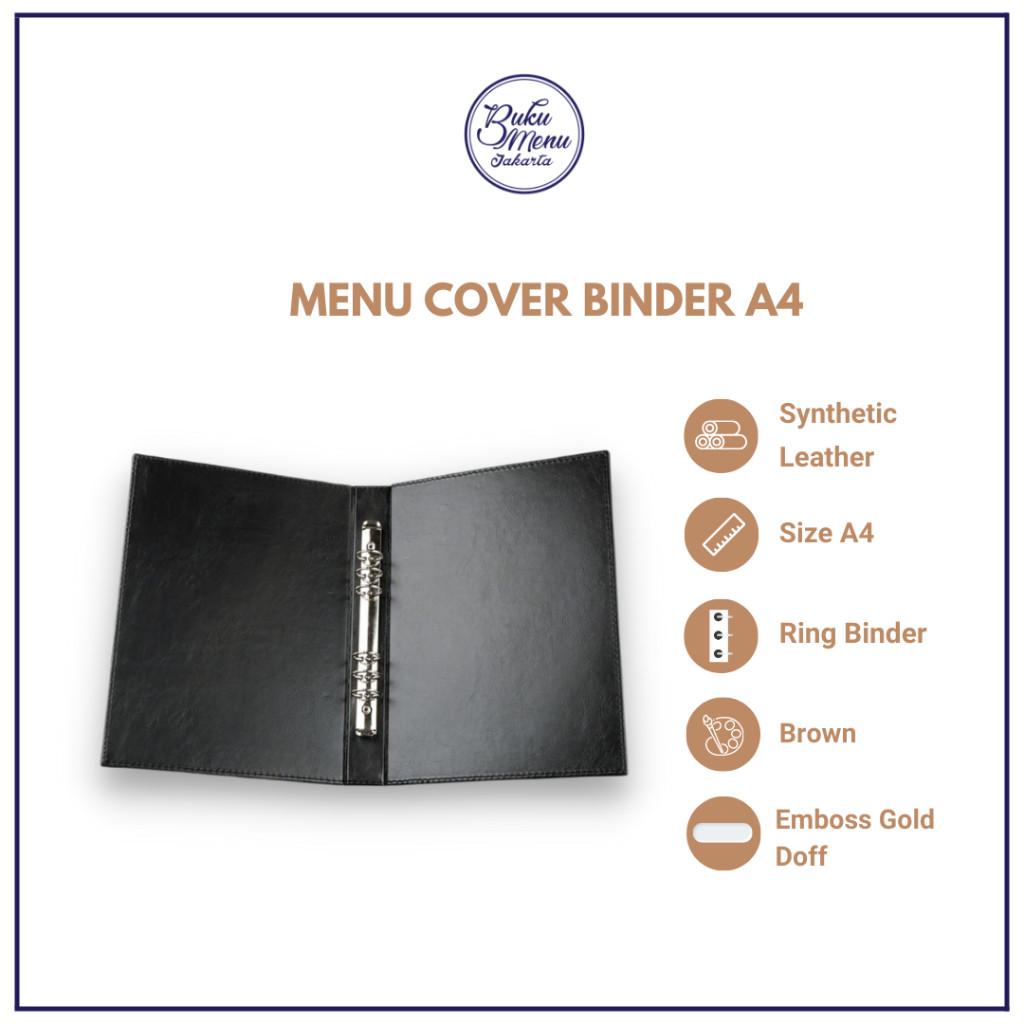 

BUKU MENU RESTORAN KULIT BINDER A4 KULIT PREMIUM LOGO & POLOS READY STOCK - MENU COVER - CAFE