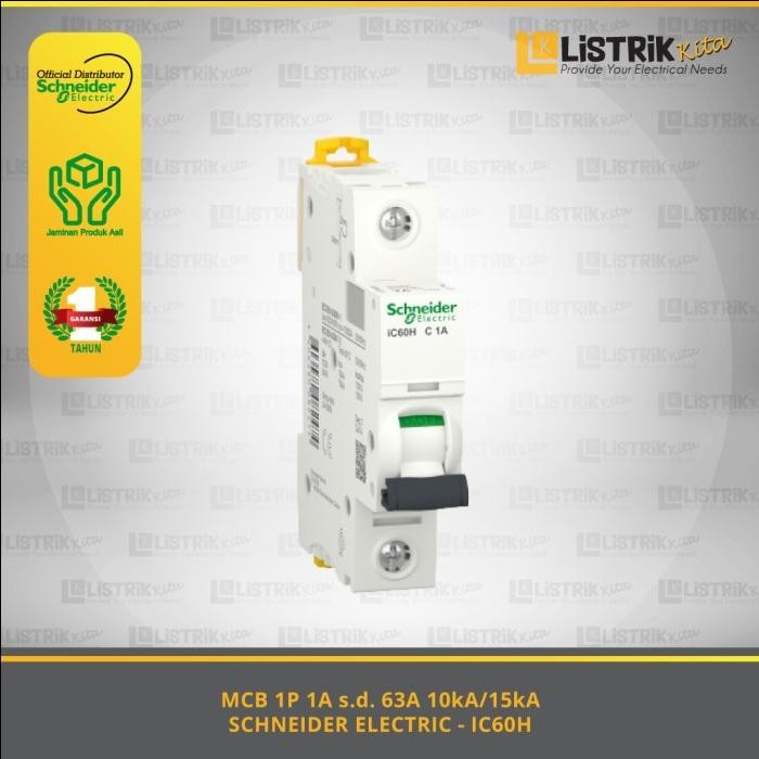 MCB 1P 1A s.d. 63A 10kA/15kA iC60H C SCHNEIDER ELECTRIC - A9F841**