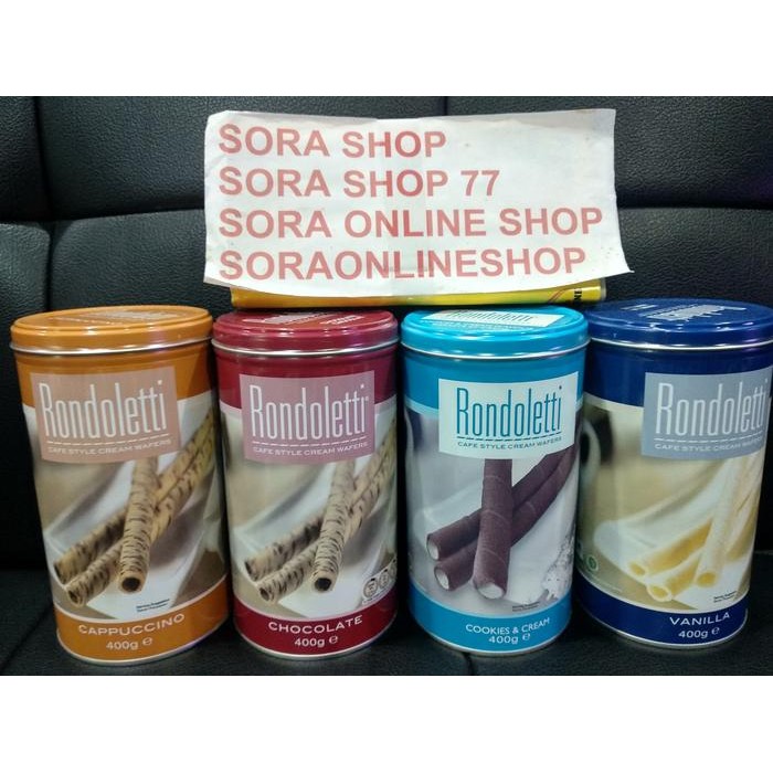 

Dapur Joglo Rondoletti Kaleng 400 Gram Capuccino, Chocolate, Vanilla,Cookies&Cream