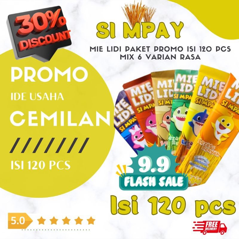 

Dapur Joglo [Paket Usaha 120 Pcs] 1 Bal Mie Lidi Isi 10 Pack/ 120 Pcs Mix 6 Varian Rasa Ide Usaha