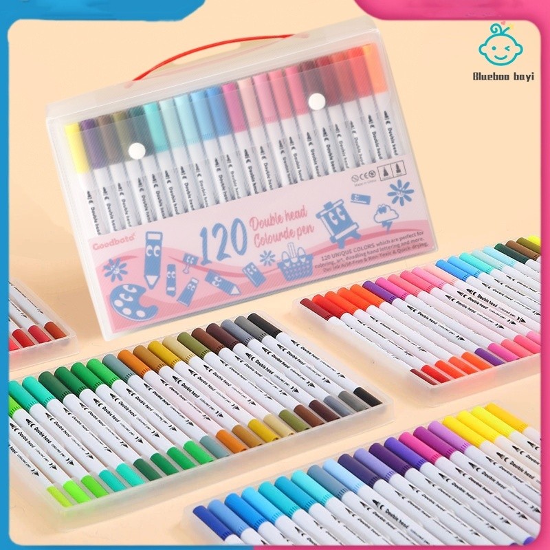 

UM1 24HGoodbata Spidol Double Head Drawing Pen Fine Art Watercolor 36/60/80/100/120 Warna Sketsa