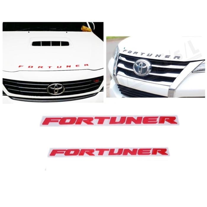 EMBLEM HURUF KAP MESIN DEPAN MOBIL TOYOTA FORTUNER ENGINE HOOD LOGO