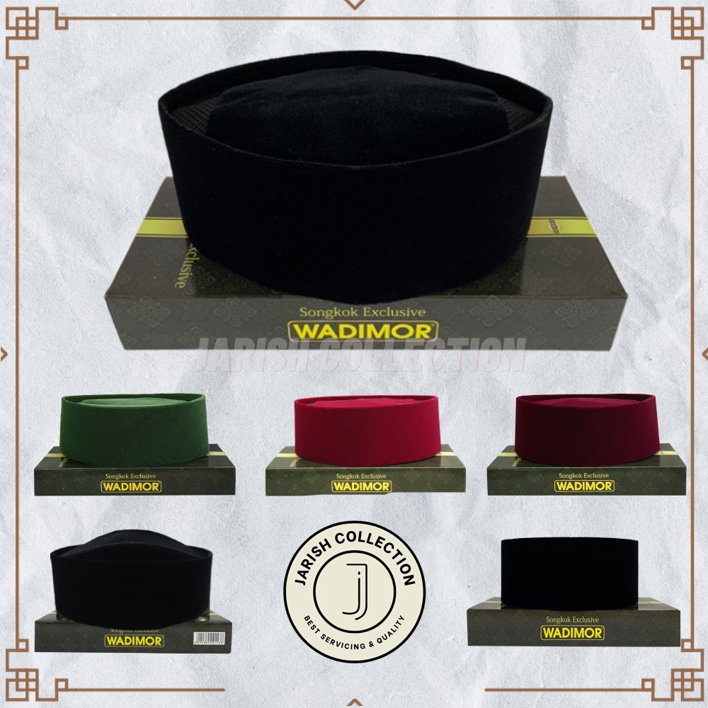 Peci Wadimor AC, Non / Full AC, Susun, Hitam Maroon ORIGINAL Tinggi 7 8 9 10 Cm Songkok Solat Hitam