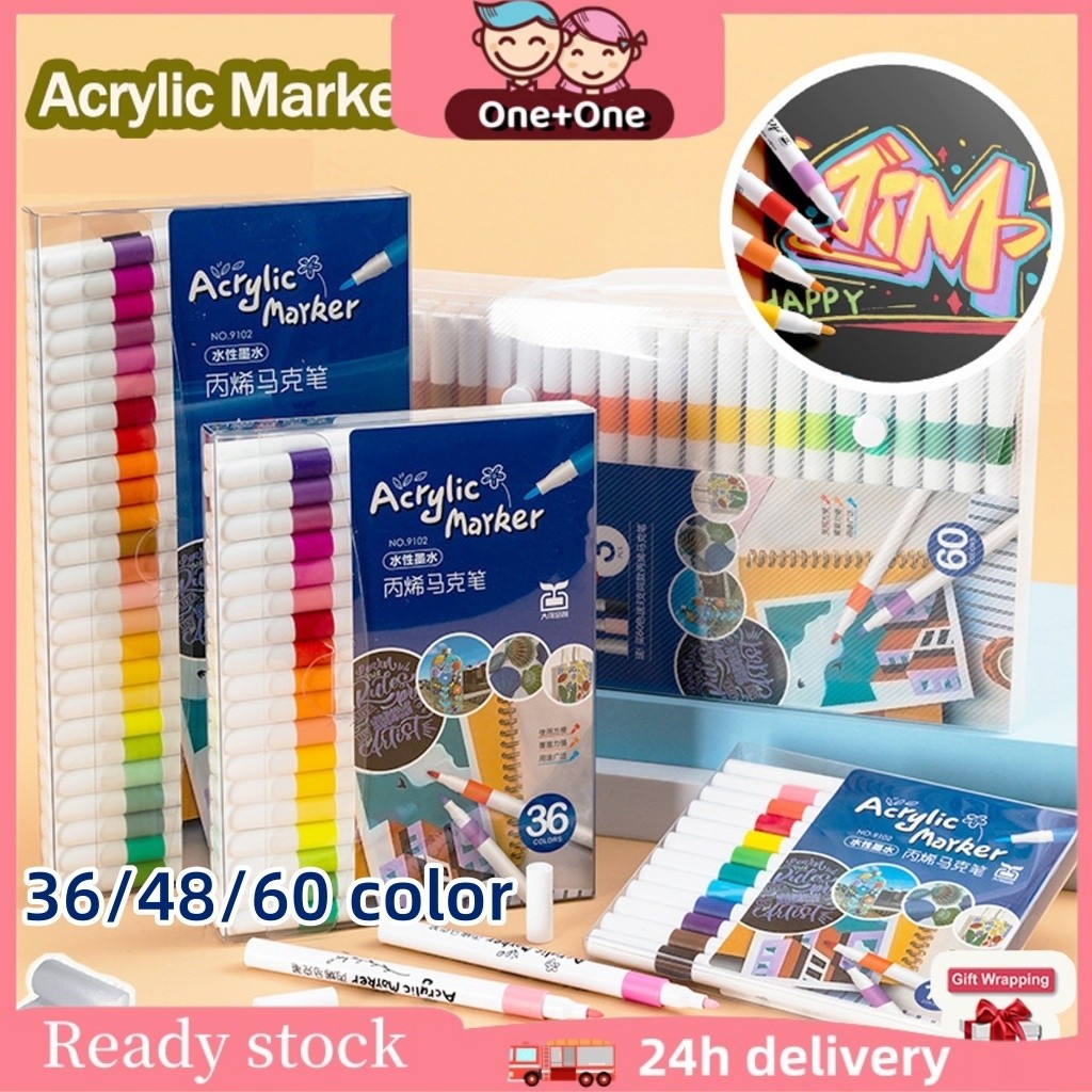 

UM1 CODOne+One Acrylic Marker Set Spidol Akrilik DIY Painting Spidol Pastel Pulpen Hhlht Drawing
