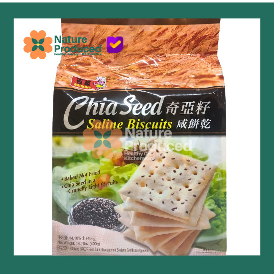 

EatFr3sh- Bairong Chia Seed Saline Biscuit 400Gr Snack Biskuit Diet Sehat