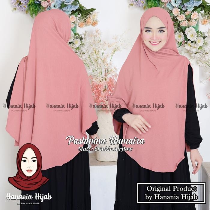 Hijmi- Pashmina Humaira Oval Jumbo Syar'i 200x120 Crinkle Airflow Premium By Hanania Hijab