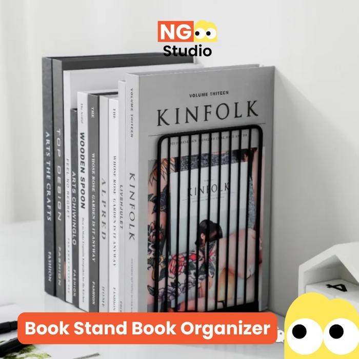 

No.OneBest- NG Studio - Book Stand Book Holder Besi Minimalis Hitam Putih Organizer