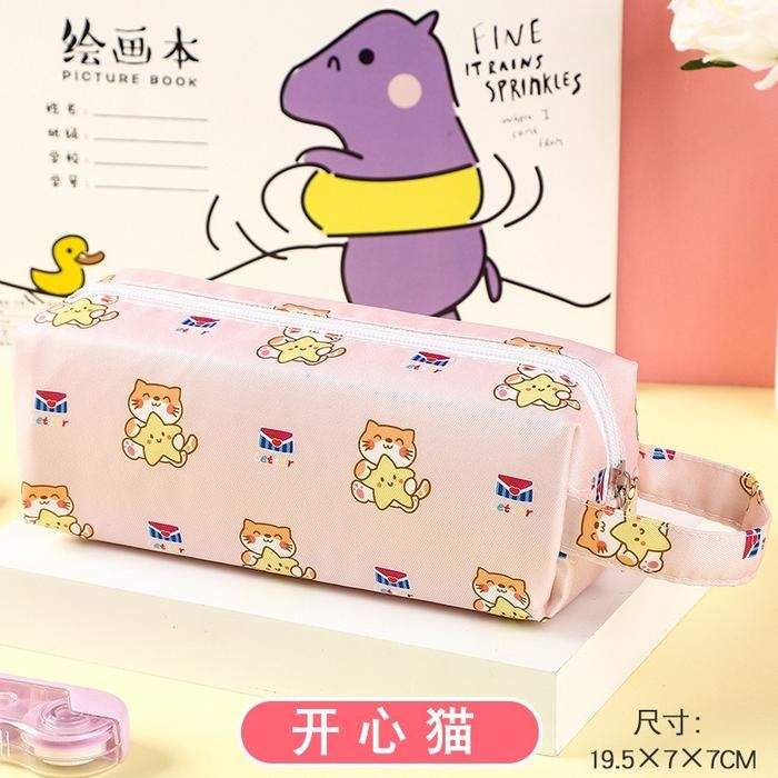 

No.OneBest- TP1 Kotak Pensil Tepak Lucu Kartun Transparan Sekolah Korea alat tulis