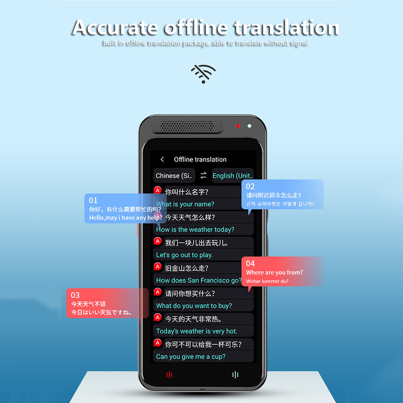 Vormor Z6 Translator Portable 4.1 Inches Ai Voice Translator 138 Multiple Languages Voice Text