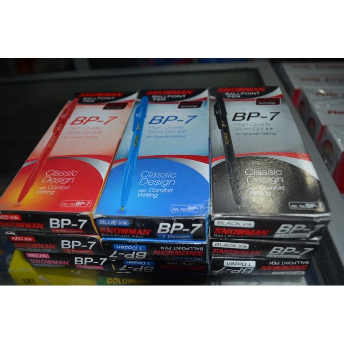 

No.OneBest- Ballpoint Snowman BP7 Hitam, Merah, Biru